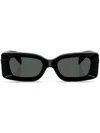 Versace Medusa-plaque Rectangular-frame Sunglasses In Black