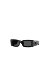Versace Medusa-plaque Rectangular-frame Sunglasses In Black