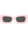 Versace Medusa-plaque Rectangular-frame Sunglasses In Pink