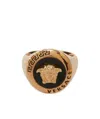 Versace Medusa-plaque Ring In Yellow