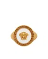 Versace Medusa Plaque Ring In Yellow