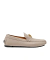 Versace Medusa-plaque Round-toe Loafers In Nude