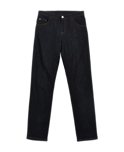 Versace Medusa-plaque Slim-leg Jeans In Black