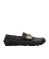 Versace Medusa-plaque Slip-on Loafers In Black