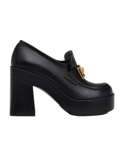 Versace Medusa Plaque Slip-on Pumps In Black