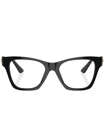 Versace Eckige Brille Mit Medusa-schild In Gb1 Black