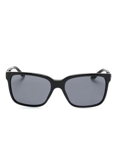Versace Medusa-plaque Square-frame Sunglasses In Black