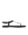 Versace 'medusa '95' Black Low Sandals With Logo Detail In Black