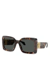 Versace Medusa-plaque Oversized-frame Sunglasses In Havana/gray Solid
