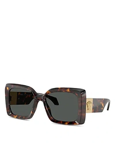 Versace Medusa Plaque Square Sunglasses, 54mm In Black