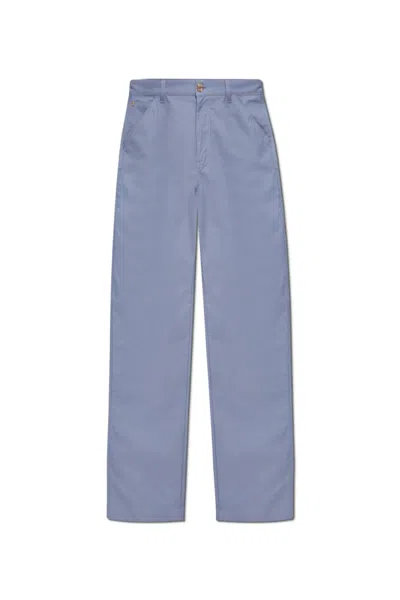 Versace Medusa-plaque Trousers In Blue