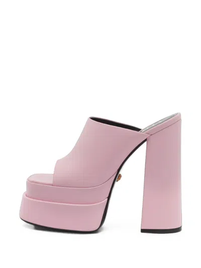 Pre-owned Versace Medusa Platform Sandals In Pink