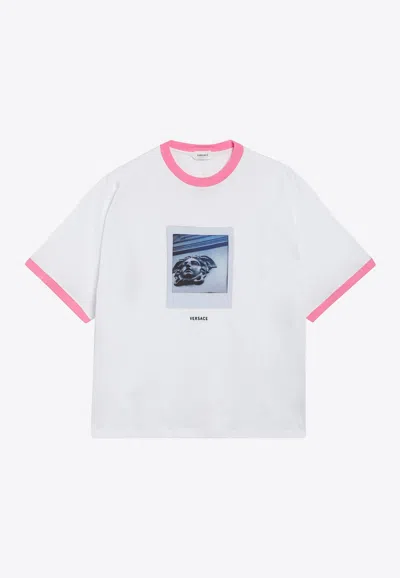 Versace Medusa Polaroid Print T-shirt In White