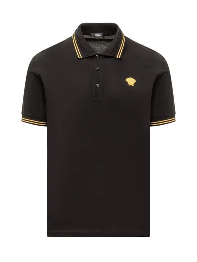 Versace Medusa Polo In Nero