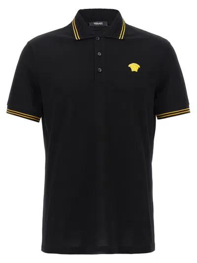 Versace Medusa' Polo Shirt In Black