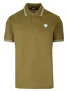Versace Medusa Embroidered Polo T-shirt In Green