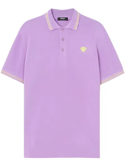 Versace Medusa Polo Shirt In Purple