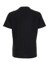 Versace Black Crewneck T-shirt With Medusa Embroidery On The Front In Black