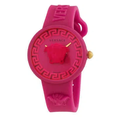 Pre-owned Versace Medusa Pop Quartz Pink Dial Ladies Watch Ve6g00323
