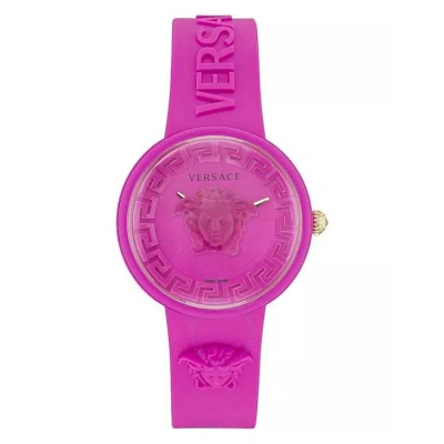 Versace Medusa Pop Quartz Pink Dial Ladies Watch Ve6g00323 In Fuchsia / Gold Tone / Pink