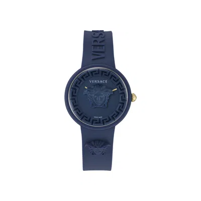 Pre-owned Versace Medusa Pop Silicone Watch 'blue' | Women's Size Onesize