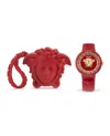 Versace Medusa Pop Silicone Watch In Red