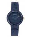 Versace Medusa Pop Silicone Watch In Blue