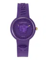 Versace 39mm Medusa Pop Watch With Silicone Strap And Matching Case, Purple In Multi