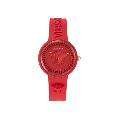 Pre-owned Versace Medusa Pop Silicone Watch 'red' | Women's Size Onesize