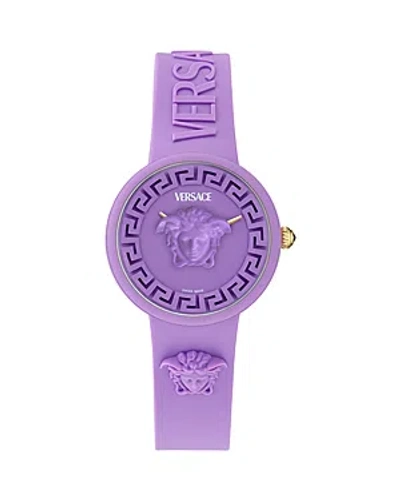 Versace 38mm Medusa Pop Watch With Silicone Strap And Matching Case, Purple