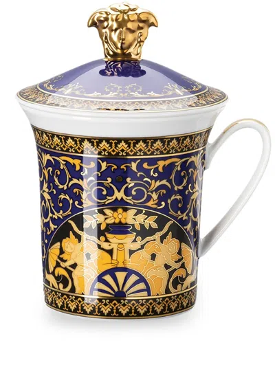 Versace Medusa Porcelain Lid Mug In Mehrfarbig