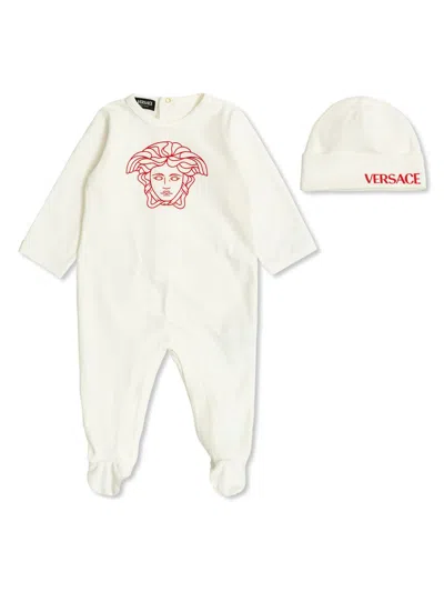 Versace Medusa-print Babygrow Set In White
