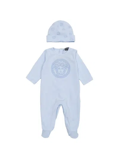 Versace Medusa-print Babywear Set In Blue