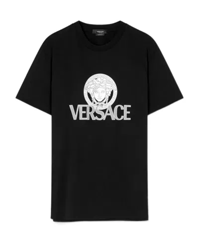 Versace Medusa Logo T-shirt In Black