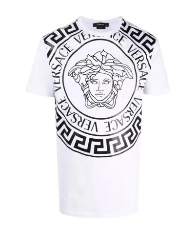 Versace Medusa-print Cotton T-shirt In White