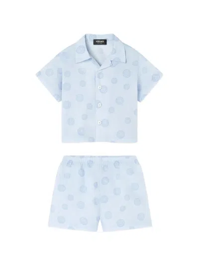Versace Babies' Medusa-print Shorts Set In Blue
