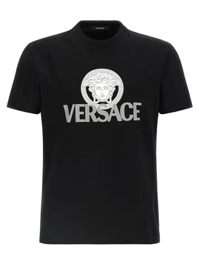 Versace Medusa Logo T-shirt In Black