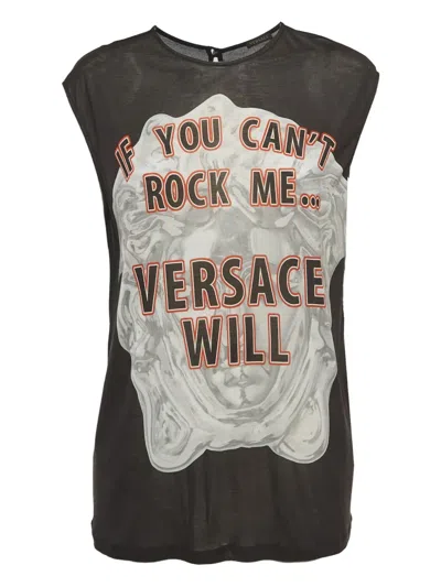 Pre-owned Versace Medusa-print T-shirt In Black