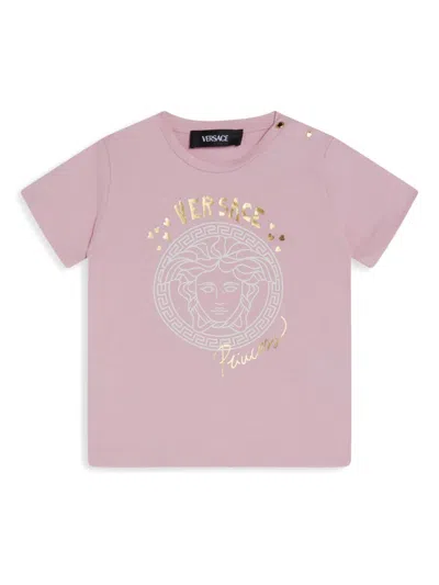 Versace Kids' Medusa-print T-shirt In Pink