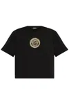 Versace Cropped "medusa" T-shirt In Black