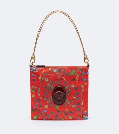 Versace Medusa Printed Duchess Shoulder Bag In Red