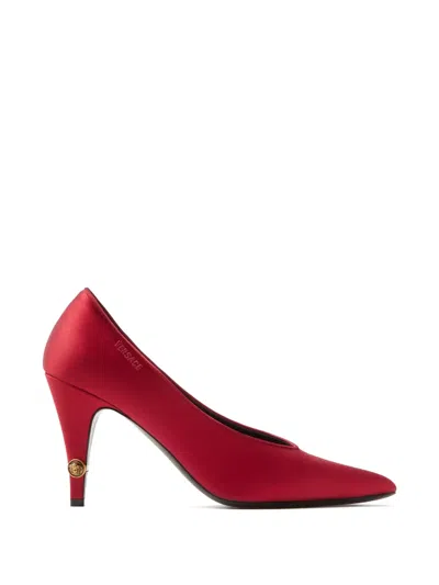 Versace Gianni Satin Pumps 90 Mm In Red