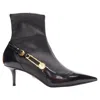 Versace Medusa Punk Safety Pin Leather Kitten Heel Bootie In Black