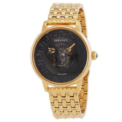 Pre-owned Versace Medusa Quartz Black Dial Ladies Watch Ve6f00523