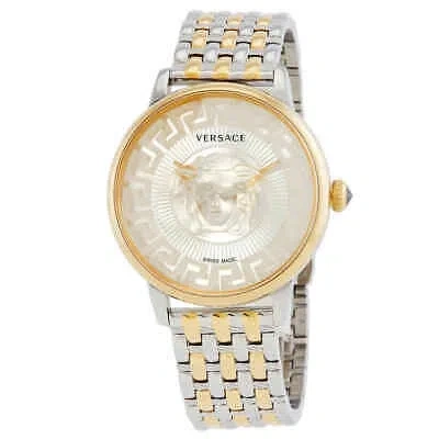 Pre-owned Versace Medusa Quartz Silver Dial Ladies Watch Ve6f00423