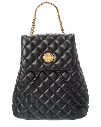 Versace Medusa Quilted Leather Backpack In Black