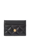 Versace Medusa Quilted Leather Card Holder In Black