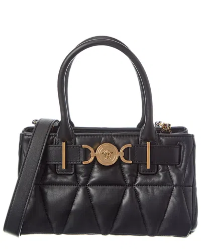 Versace Medusa Quilted Leather Tote In Black
