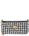 Versace Medusa Quilted Tweed & Leather Pochette In Black