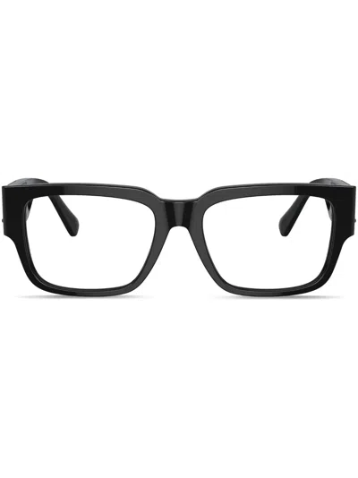 Versace 55mm Square Optical Glasses In Shiny Black